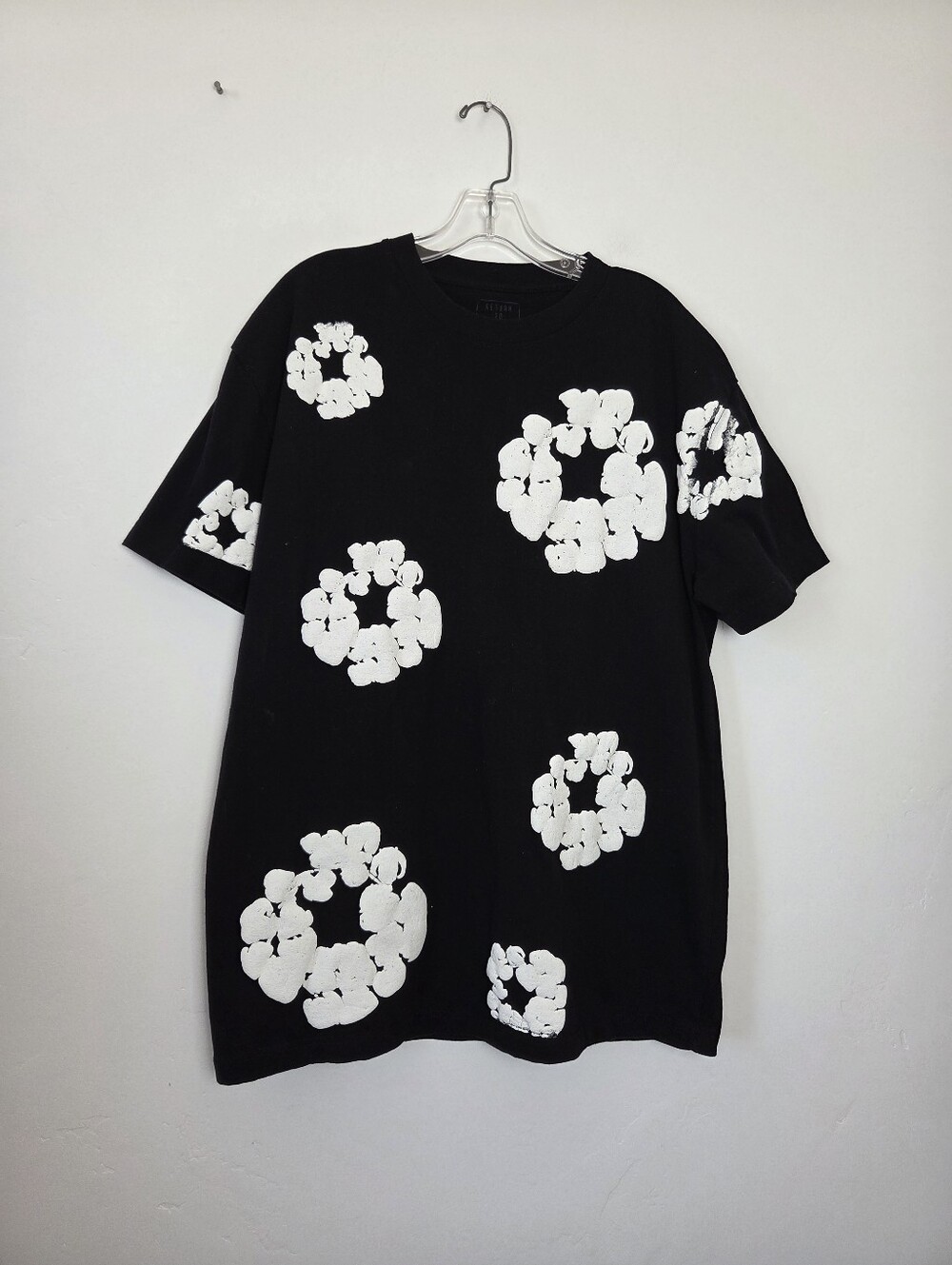 Return To Sender Graphic T-Shirt Unisex Black Cotton White Puff DenimTears-esque